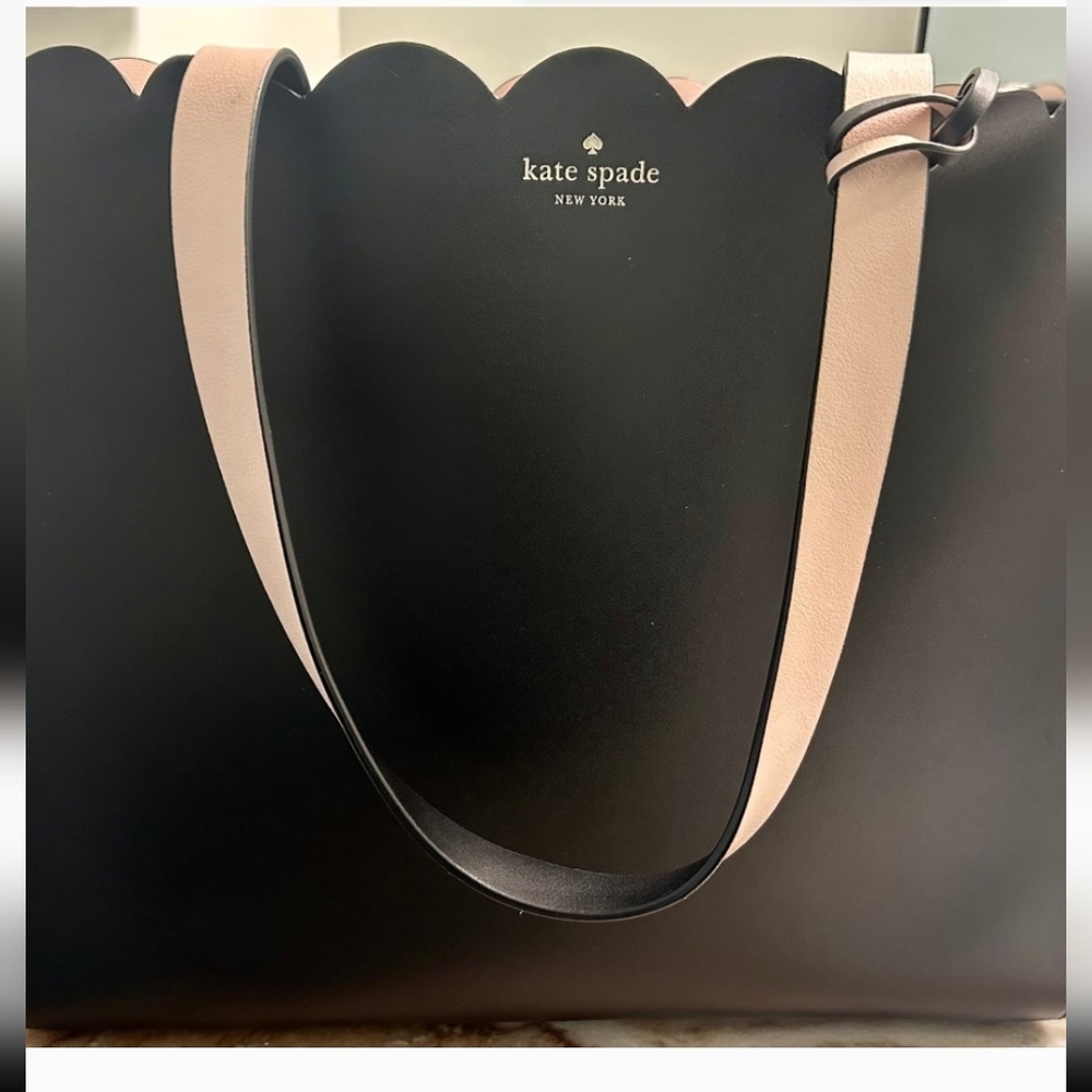 Kate Spade Black Tote with Cream Straps